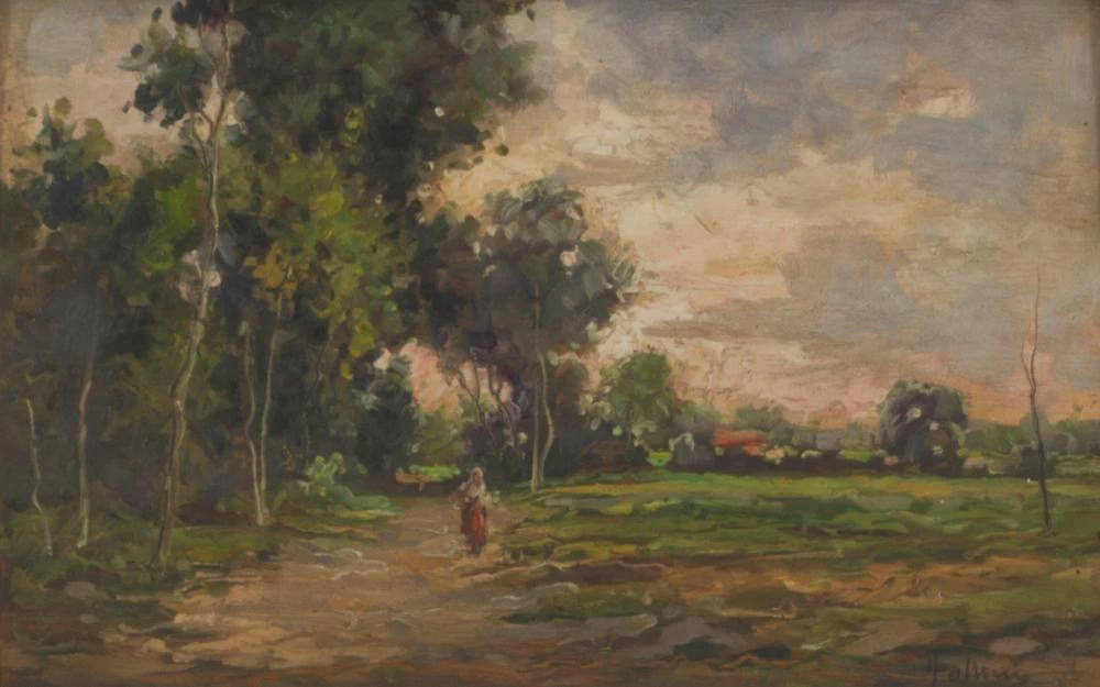 Campagna con contadina